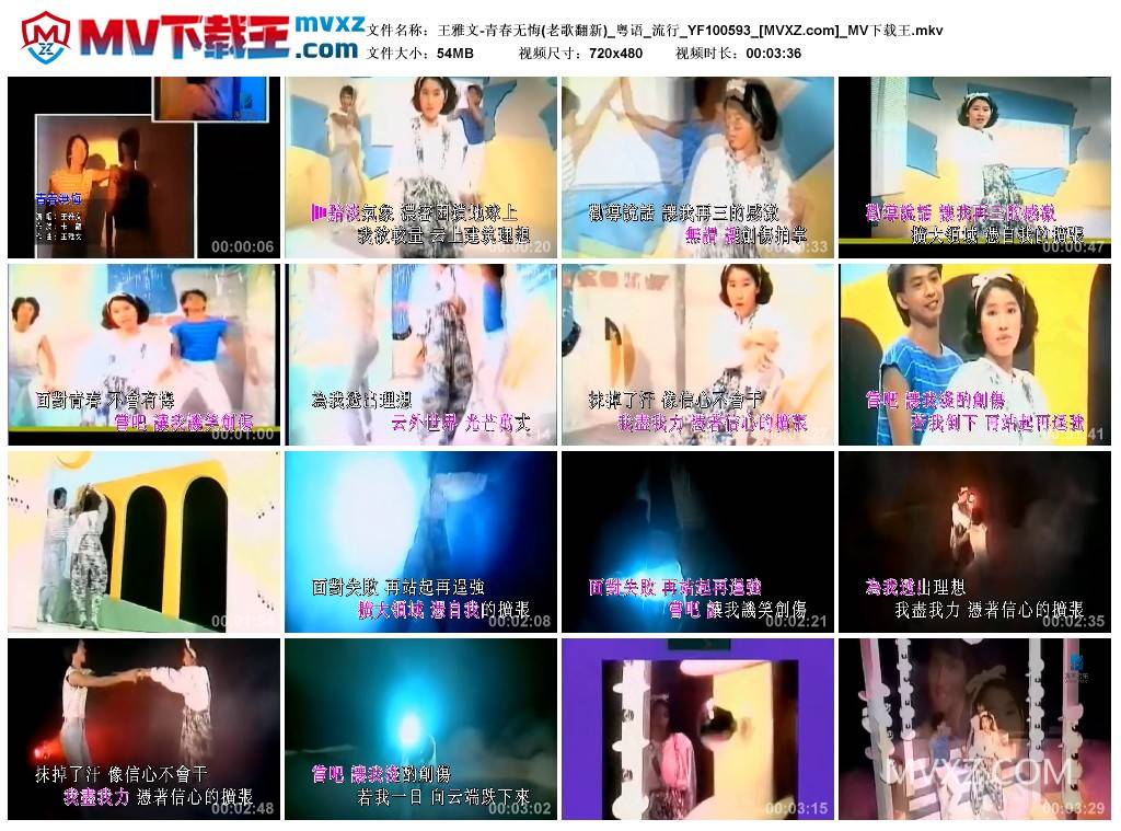 王雅文-青春无悔(老歌翻新)_粤语_流行_YF100593